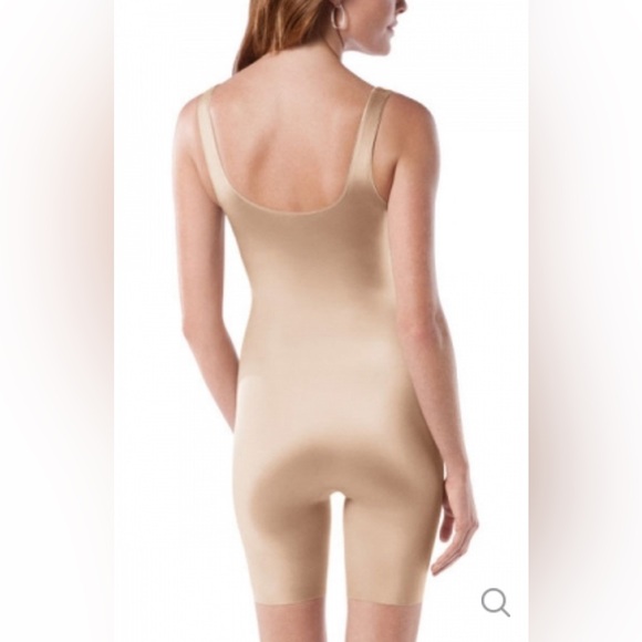 Spanx Slimplicity Open-Bust Mid-Thigh Bodysuit NUDE Size 2X - Picture 3 of 4